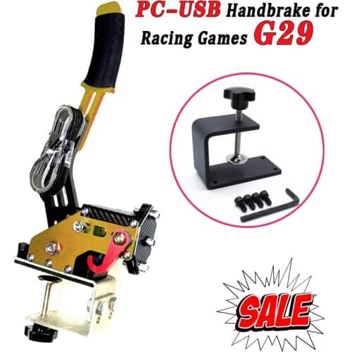 Pcmos PC-USB Handbrake for Racing Games G25/G27/G29/T500/T300rs/Thrustmaster Oddor Steering Wheel Adapter Hand Brake Clamp Gold