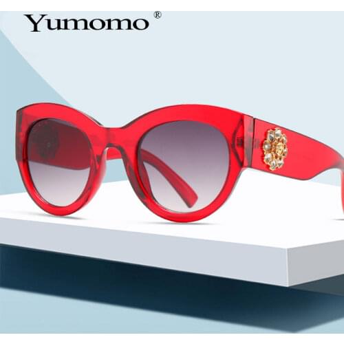 New Retro Ladies Cat Eye Sunglasses Brand Designer Cateye Sunglasses For Female Goggles UV400 Red Punk Glasses
