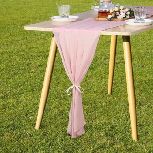 28x118inch Chiffon Fabric Table Runner Sheer Voile Scarf Draping Panels for Wedding Arch Decorations Backdrop Swags Party Decor