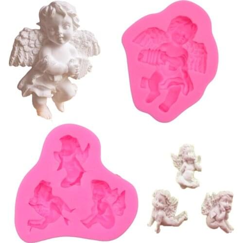 Flying Angel Shaped Silicone Soap Cake Mold DIY Handmade Cookies Chocolate Mould Kitchen Cake Pastry Baking Decorating Mold Tool