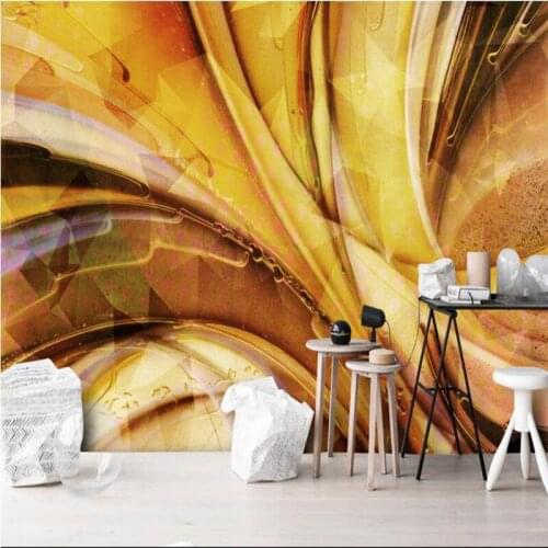 Contemporary Wallpaper Gold Wallpaper Abstract Space Restaurant Wall Paper 3d Wall Murals for Living Room Modern Home Decor Idea