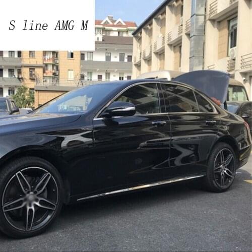 Car styling Auto Side Skirt Car Sticker Side Body Door Decoration Trim for Mercedes Benz E Class W212 W213 2014-2017 Accessories