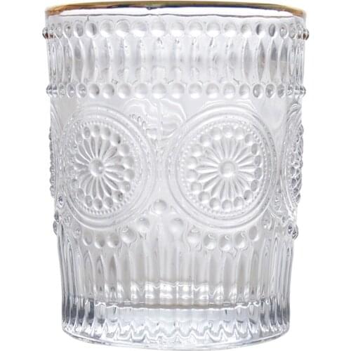 Embossed Sun Flower Glass Mug Creative Transparent Mugs Milk Tea Coffee Juice Water Cup Home Office Drinkware Lovers Gifts 1PC