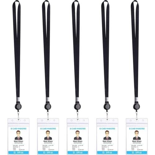 Retractable Badge Reel Pull ID Card Badge Holder Nurse Badge with Lanyards School Supplies Certificate Identity Business Case