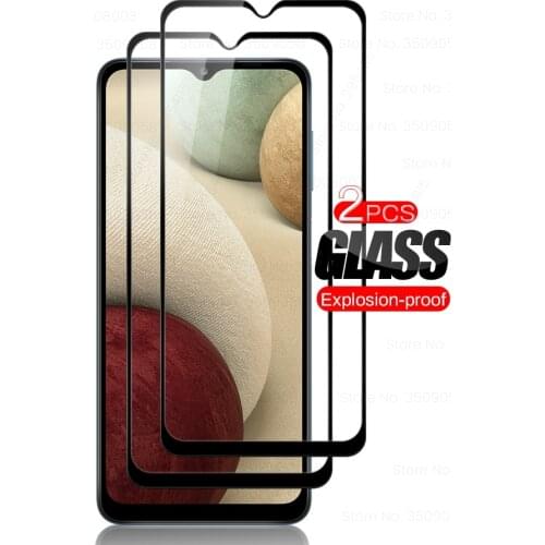 2pcs full cover screen protector tempered glass for samsung galaxy a12 a 12 12a 2020 sm-a125f/dns 6.5'' phone protective film