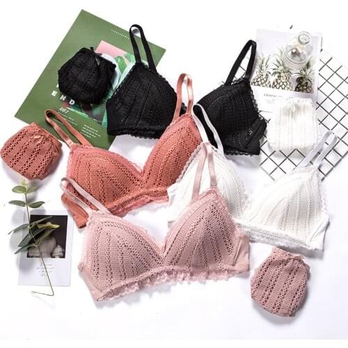 Women Cotton Bra French Push Up Bra Sexy Lace Underwear Fashion Top Bra Set Girl Seamless Underwear Female Sexy Lingerie Set