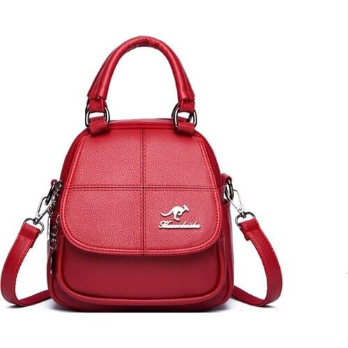 Women Leather Backpacks Large capacity Travel Multi-pocket Rucksack Casual High Schoolbag Shoulder Bag