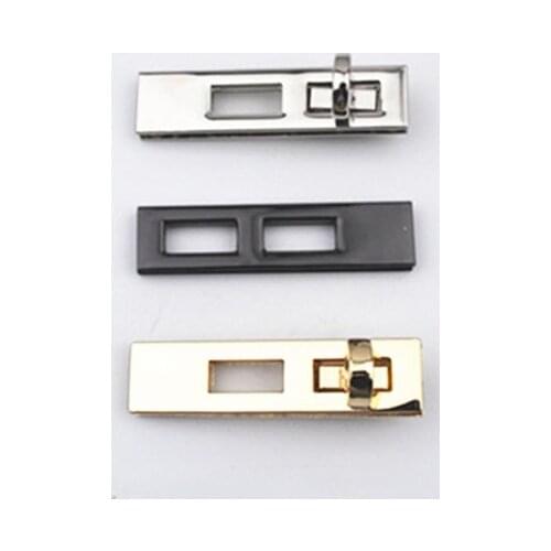 1pcs Metal Turn Lock Rectangle Fashion Durable Switch Lock Closure Parts for DIY Handbag Shoulder Bag Purse Hardware Accessories