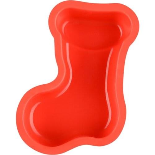 1Pcs Creative Christmas Socks Cake Dessert Mold Food Grade Silicone Christmas Baking Pan Kitchen Tools