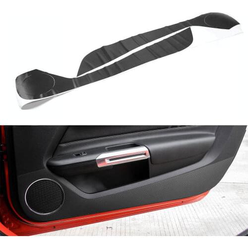 2x Car Door Inner Side Anti-Kick Pads Kids Anti-Dirty Carbon Fiber Style Sticker Trim For Ford Mustang 2015+ Car Accessary
