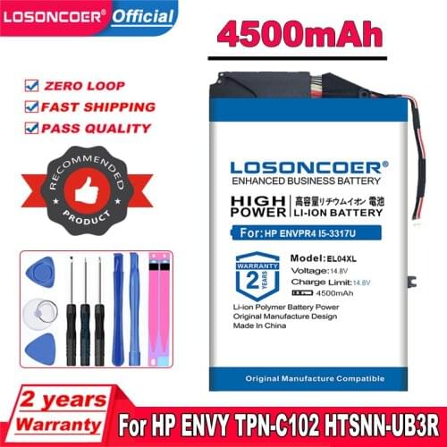 4500mAh EL04 EL04XL ELO4XL HSTNN-IB3R UB3R TPN-C102 New Battery For HP ENVPR4 I5-3317U ENVY 4 4T-1000 Envy TouchSmart 4 Battery