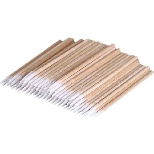 5Bags Disposable Cotton Swab Lint Free Micro Brushes Wood Cotton Buds Swabs Eyelash Extension Glue Removing Makeup Aid Tools