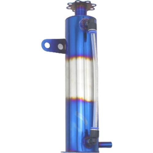 500ML Radiator Coolant Cooling Burnt Blue Catch Tank Overflow Reservoir Cylindrical Aluminum