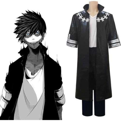 Anime My Hero Academia OCHACO URARAKA Dabi Cosplay Boku No Hero Academia Trench Pants Full Set Halloween Party Costume With Wig