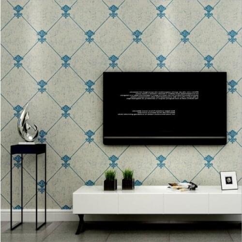 Beibehang Modern minimalist diamond lattice 3D three-dimensional embossed nonwoven wallpaper bedroom living room tv backdrop