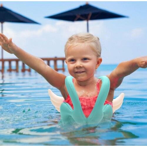 Childrens Angel Inflatable Swimsuit Baby Buoyancy Swim Jacket Ring Life Vest C0A1