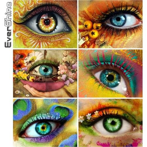 Evershine Diamond Painting Eye Portrait Diamond Embroidery Full Square Round Drill Mosaic Woman 5D DIY Cross Stitch Kit Wall Art