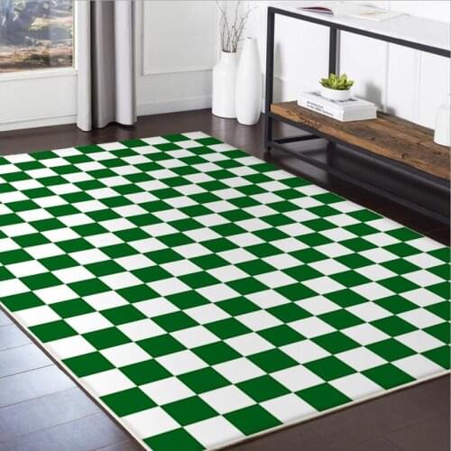 Carpets For Living Room 2021 Checkered Modern Home Bedroom Mats Home Decoration Non-slip Doorway Romm Large Rugs