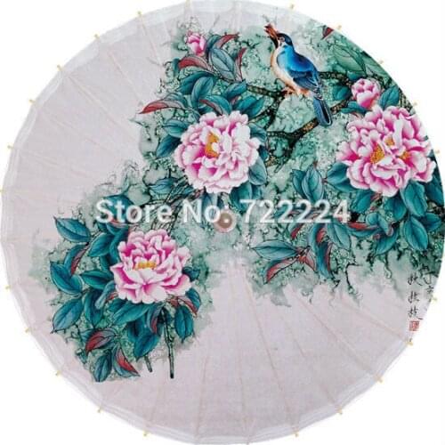 Dia 84cm chinese technology oiled paper umbrella pink peony classical handmade dance parasol rain collection gif women umbrella