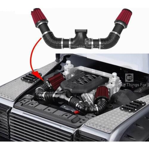 Simulated Engine Intake Air Filter Kit For For 1/10 RC Crawler Car Traxxas TRX4 Defender Bronco Axial Scx10 II 90046 TRX-6 G63