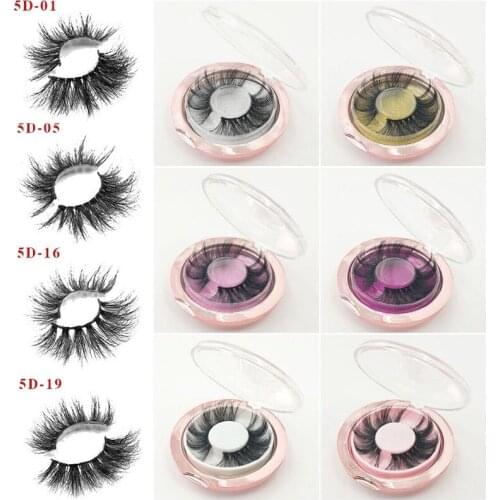 Makeup 5D 25mm Handmade Real Mink Fake Eyelash Thick Criss-cross Beauty Lashes Empty box/Custom Label Packaging Wholesake