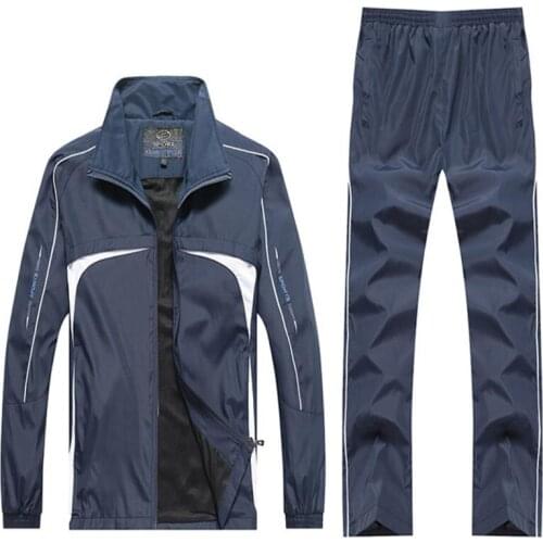 Mens sports suit coat+pants casual sports suit comfort Ventilation Mens outdoor sports suit Men cardigan sport suit