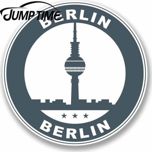Jump Time for Berlin Germany Vinyl Sticker Luggage Travel Tag German Label Fun Decal Rear Windshield Waterproof Car Accessories