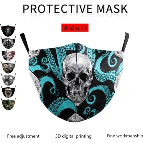 New Fashion Skull Horror Halloween Face-Masks Men Women Unisex Street Sports Dust-proof Washable Printing Breathable Mask