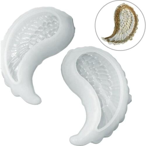 2PC New Chic Angel Wing Trinket Box Silicone Mold Plate Dish Container Kawaii Resin Art Supplies Silicone Mold for Resin Making