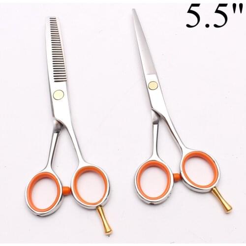 5.5" 16cm Japan Steel Engraving Logo Thinning Scissors Cutting Shears Professional Hairdressing Scissors Hair Scissors Set C1017