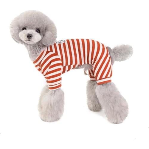 Pet Clothes Striped Dog Pajamas Cat Pet Jumpsuit For Small Dogs Warm Cat Clothing Dog Coat Chihuahua Teddy Bichon