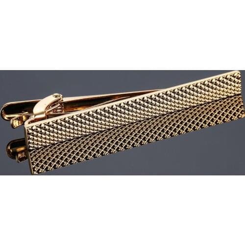 Golden Hand engraving Tie Pin Tie Clip Personalize Gift Pin Clasp Tie Bar Fashion stripes Classic Tie Clip For Business Suit