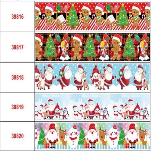 16MM,22MM,25MM,38MM,75MM репсовая лента с узором Christmas Ribbon for Gift Wrapping Wedding Decoration Hair Bows DIY 50yards