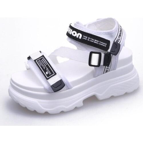 Gladiator Platform Womens Sandals 2019 Summer Fashion Women Chunky Beach Sandal Leather Comfortable Casual Woman Shoes