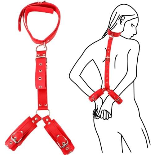 Sexy Bondage Handcuffs Neck Collar Erotic Sex Toys For Couples Woman Slave Sex Accessories Sex Products Adjustable