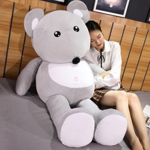 Cute mouse plush toy jumbo cartoon rat doll sleep hug pillow year mascot hug bear for girl birthday gift 120cm 140cm DY50808