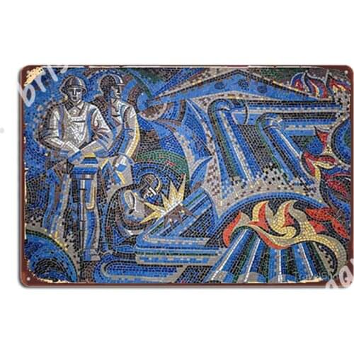 Soviet Mosaic From Chisinau, Moldova 2 Metal Signs Plaques Funny Wall Cave Wall Tin sign Posters