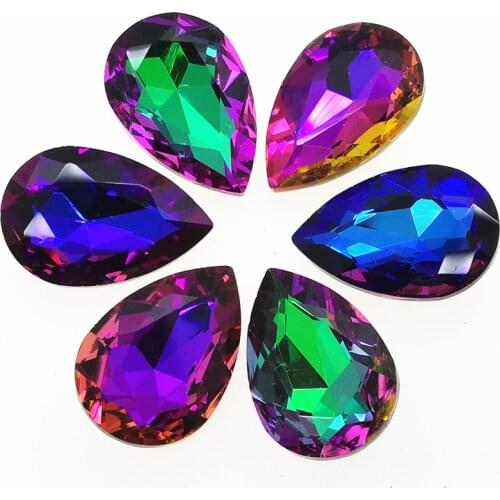10x14 13x18 18x25 20x30 mm Teardrop Fancy Stone Glass Drop Beads Quality Heliotrope Bermuda Blue Sphinx Jewelry Making