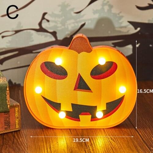 Halloween Decoration LED Light Pumpkin Spider Bat Skull Head Outdoor Decorative Modeling Lights Helloween Party Decoracion