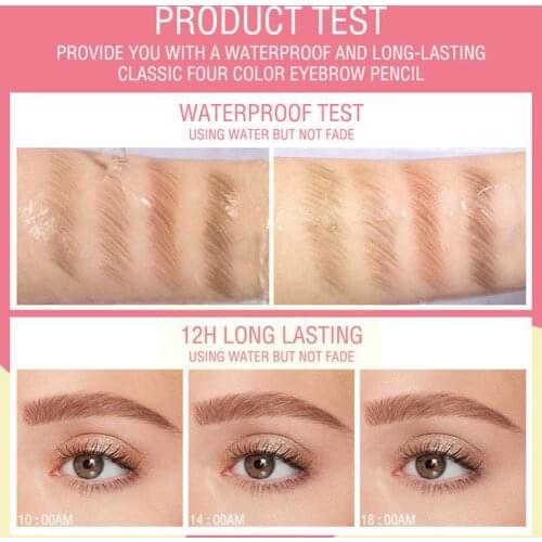 Waterproof Durable Soft Eye Brow Pencil Classic 4-color Eyebrow Non-stripping Sweat-proof And Waterproof Pencil Wood S7U1