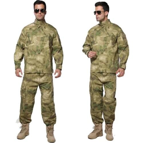 Military Uniform Tactical BDU A-tacs FG Camo Ripstop Shirt & Pants Army Combat Camouflage Cargo Pants Men Hunting Clothing Set