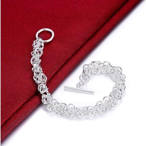 Hot charms 925 sterling silver Delicate circle chain Bracelets for women man Popular Wedding party Holiday gifts fashion Jewelry