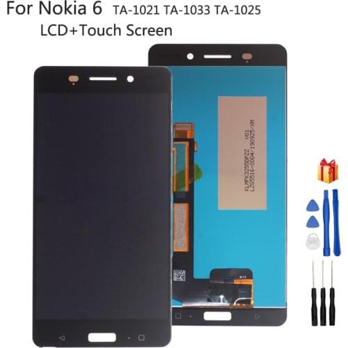 For Nokia 6 LCD Display Touch Screen Digitizer Assembly For Nokia TA-1021 TA-1033 TA-1025 Screen LCD Display Glass Panel + Tools