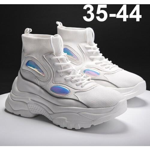 Weweya Winter Boots 2019 New Trendy Shoes Woman High Top Sneakers Women Platform Shoes Ankle Boots Chunky Glitter Sock Snow Boot