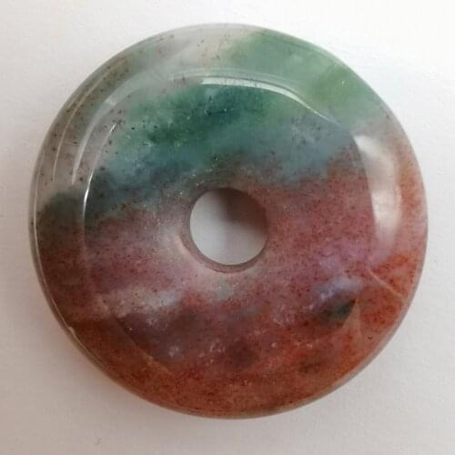 30MM Indian Carnelian Stone GEM Carved Safety Button Pendant Necklace Jewelry For Woman Gift H335