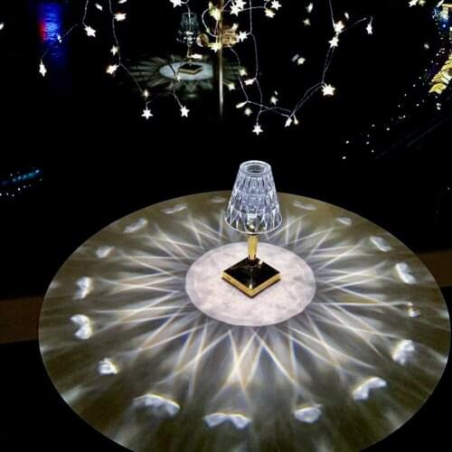 Acrylic Crystal Bedside lamp LED night light bedroom decoration Prism Desk Diamond Table lamp Christmas Gift Decor Lighting