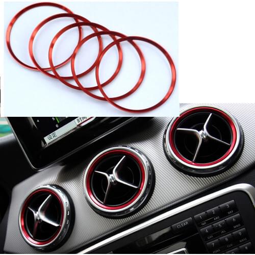 Angelguoguo For Mercedes Benz A/B/GLA/CLA Class Aluminium Alloy Air outlet sticker/Instrument Panel Air Outlet Decoration Ring