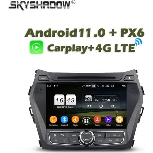 720P Wireless Carplay PX6 Car DVD Player Android 10.0 64GB +4GB GPS RDS Radio WIFI Bluetooth For Hyundai IX45 Santa Fe 2013 2014