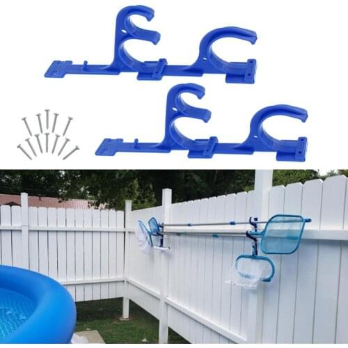 Pool Pole Hanger Leaf Rakes Vacuum Hose With Screw Multi Purpose Brushes Decks Garden Tools Blue Skimmers Outdoor Plastic Holder