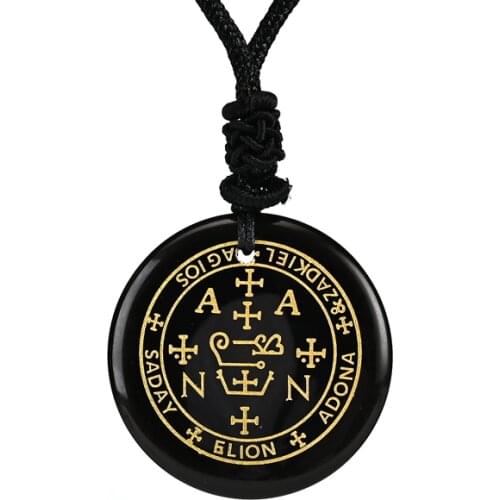 Natural Crystal Stone Religion 7 Archangel Statement Chain Choker Necklace Talisman Amulet Angel Tibetan Jewelry for Women Men